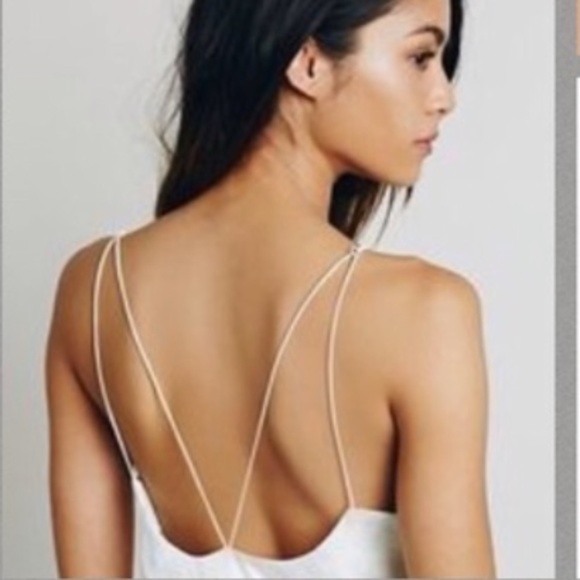 Free People White Scallop edge Satin Cami Sz L - Picture 3 of 4